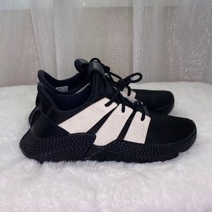 Black and white addidas sneakers